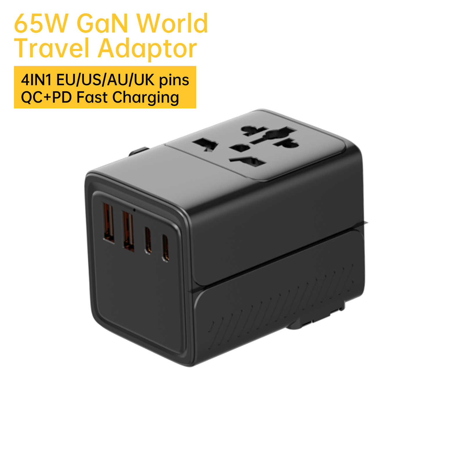 ASPOR GaN World Travel Adapter【4-in-1 Multi-country Travel Charger】A886