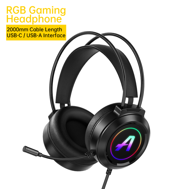 RGB Gaming Headphone 2000mm Cable Length USB-C / USB-A Interface A259