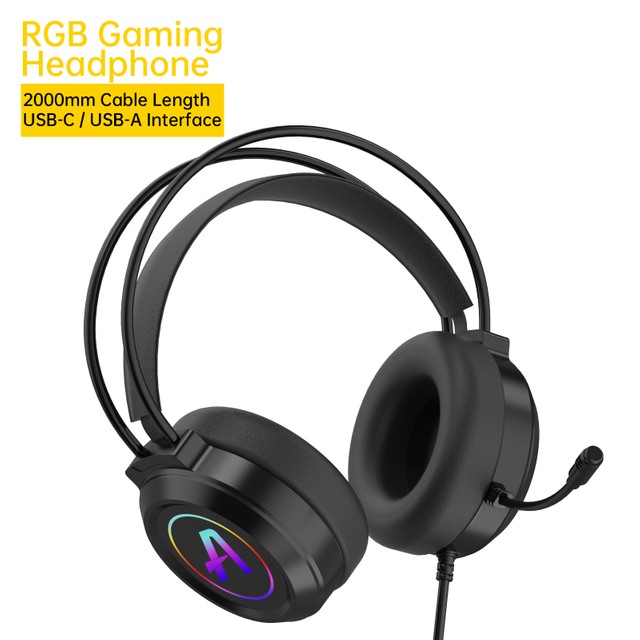 RGB Gaming Headphone 2000mm Cable Length USB-C / USB-A Interface A259