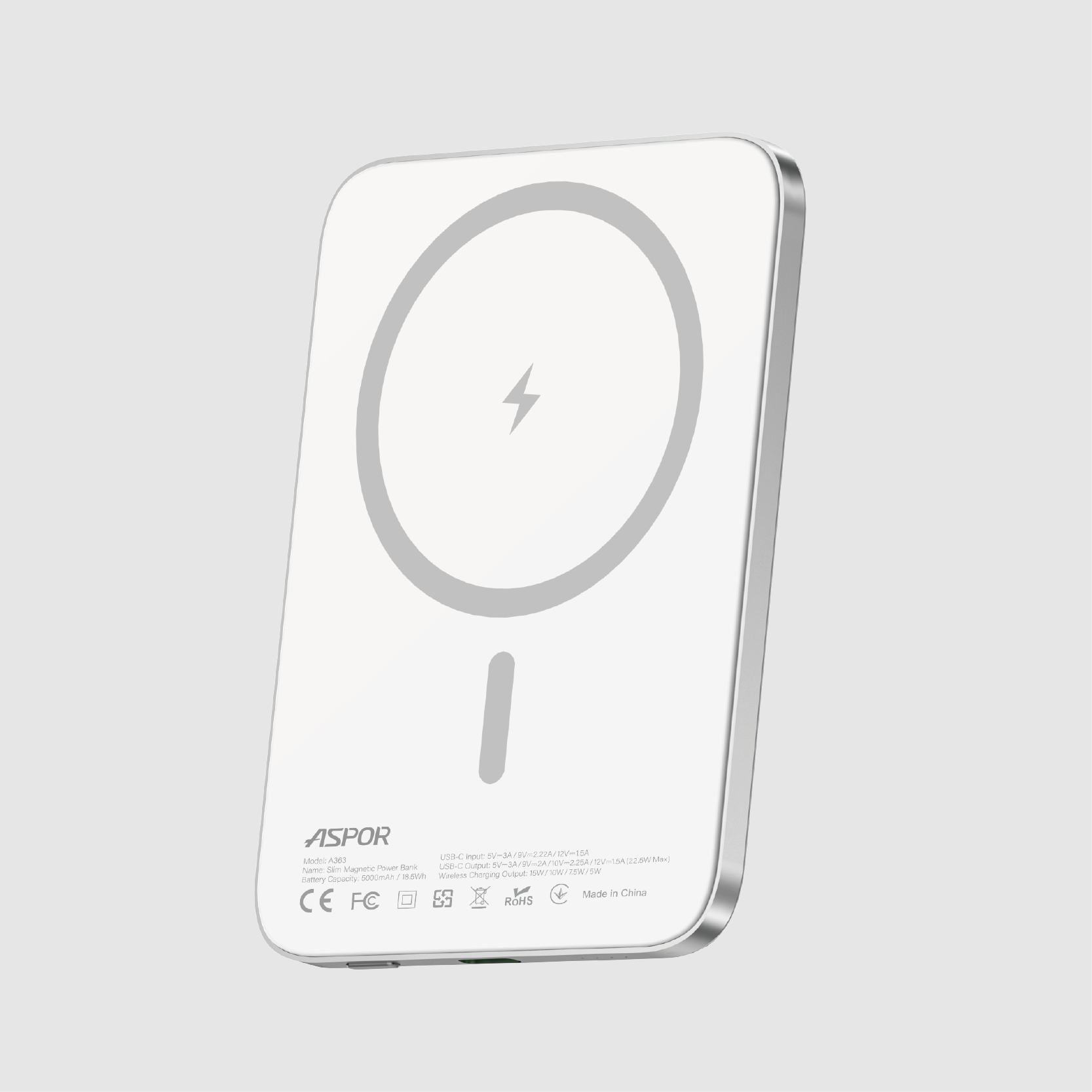 ASPOR Slim Magnetic Wireless Charger【Ultra-thin Profile丨 Stable Magnetic Charging】Air1